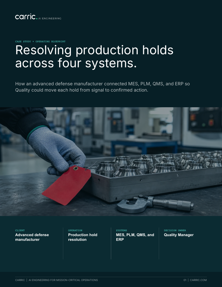 Cover of the Production Hold Resolution case study and operating blueprint PDF